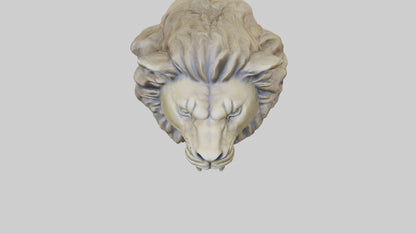 3D model Sculpted Lion head model VR / AR / low-poly