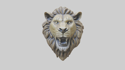 3D model Sculpted Lion head model VR / AR / low-poly