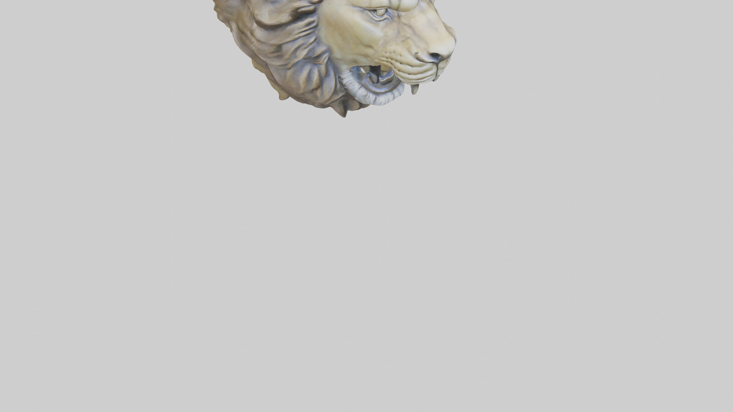 3D model Sculpted Lion head model VR / AR / low-poly