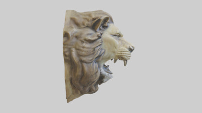 3D model Sculpted Lion head model VR / AR / low-poly