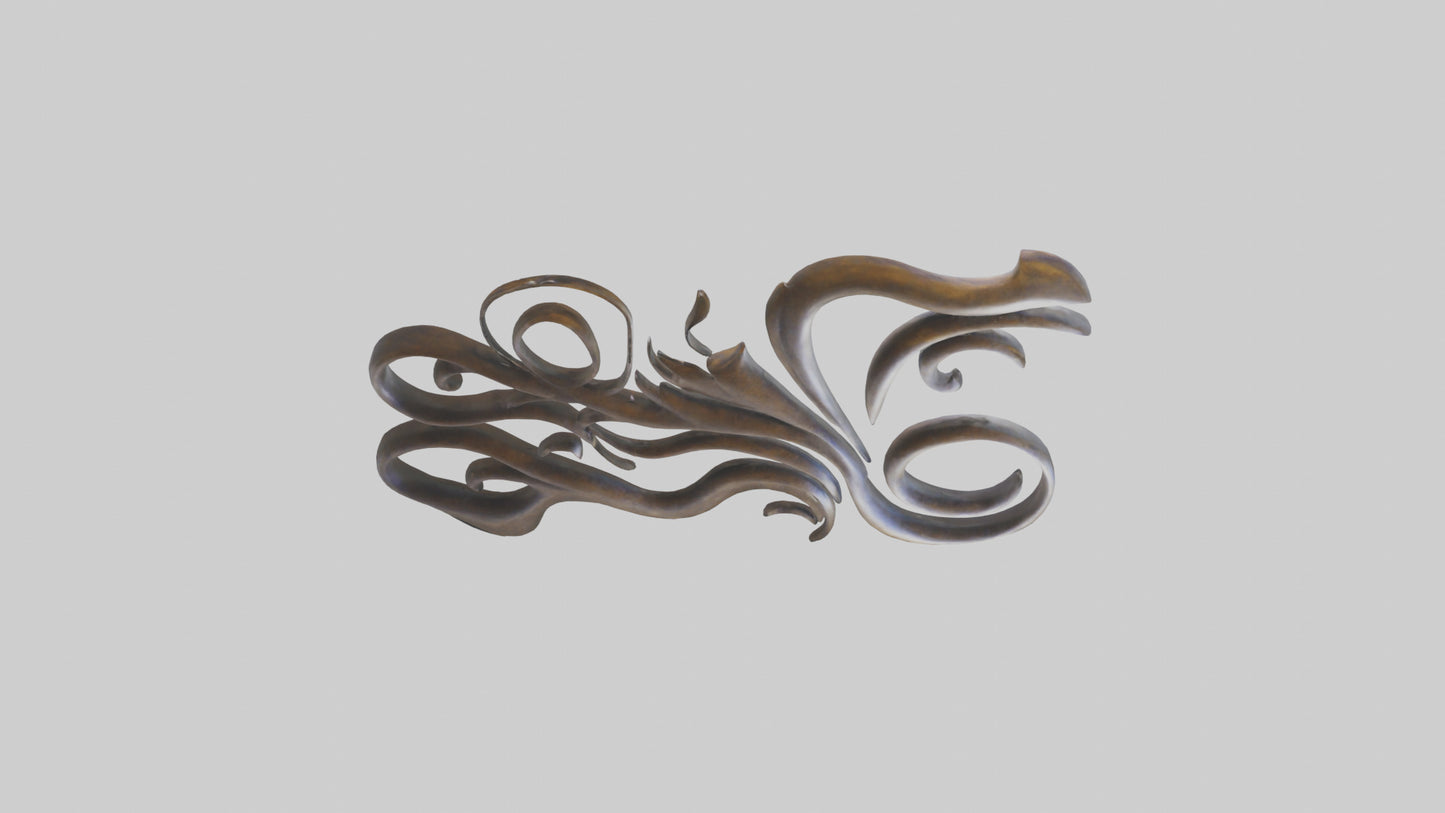 3D model Sculpted metal wall art model VR / AR / low-poly
