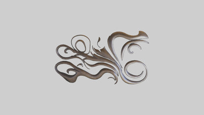 3D model Sculpted metal wall art model VR / AR / low-poly