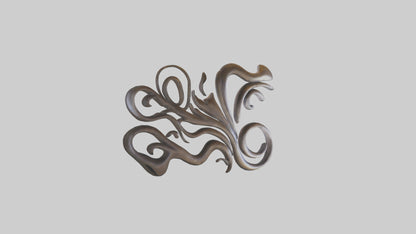 3D model Sculpted metal wall art model VR / AR / low-poly