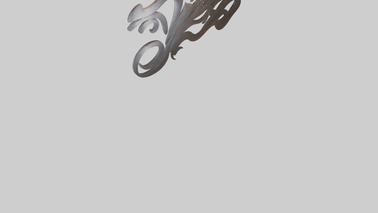 3D model Sculpted metal wall art model VR / AR / low-poly