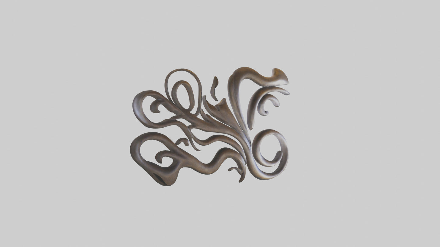 3D model Sculpted metal wall art model VR / AR / low-poly
