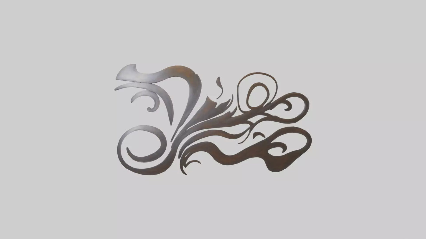 3D model Sculpted metal wall art model VR / AR / low-poly