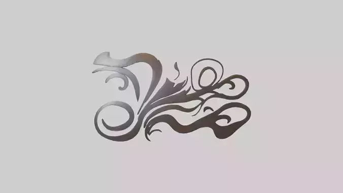 3D model Sculpted metal wall art model VR / AR / low-poly