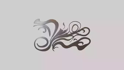 3D model Sculpted metal wall art model VR / AR / low-poly