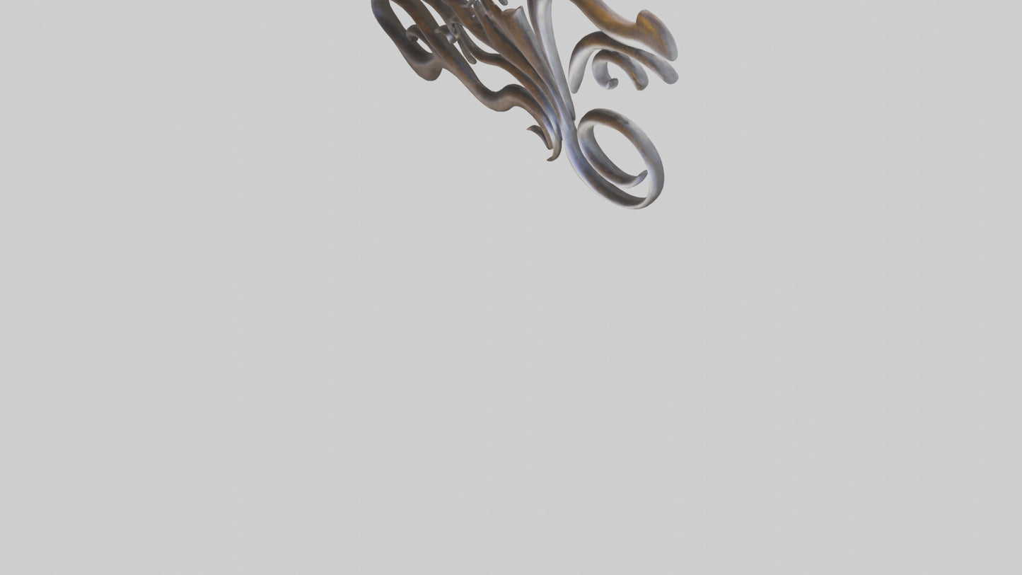 3D model Sculpted metal wall art model VR / AR / low-poly
