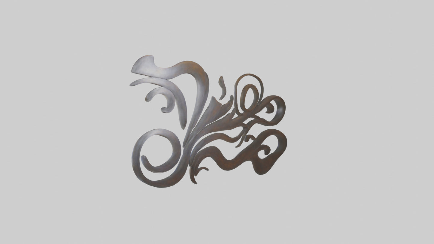 3D model Sculpted metal wall art model VR / AR / low-poly