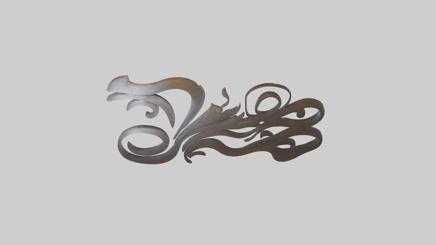 3D model Sculpted metal wall art model VR / AR / low-poly