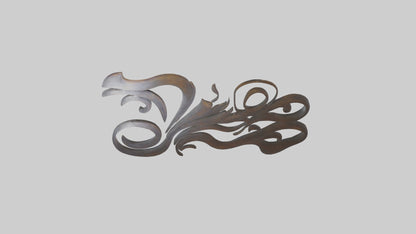 3D model Sculpted metal wall art model VR / AR / low-poly
