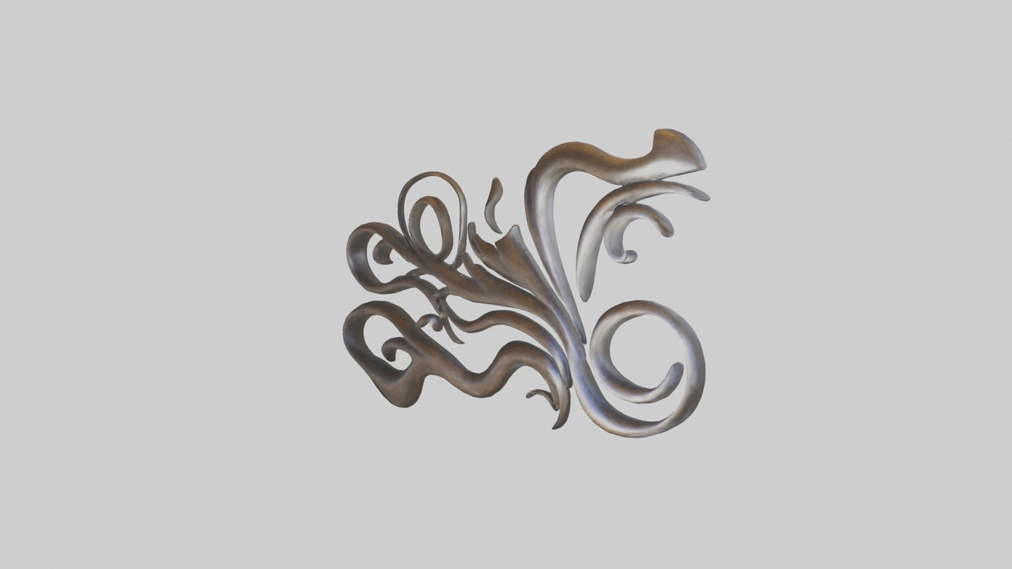 3D model Sculpted metal wall art model VR / AR / low-poly