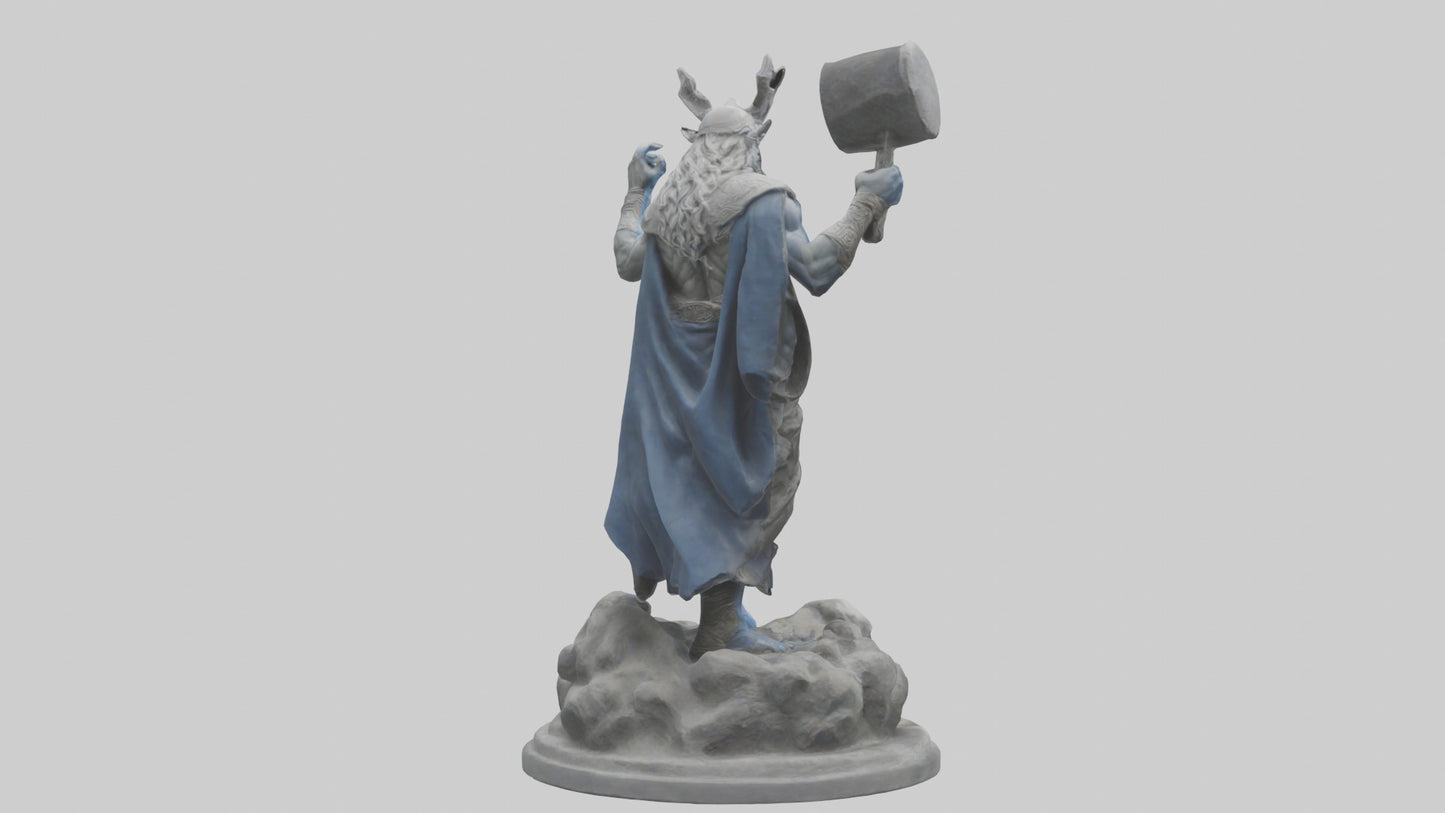 3D model Sculpture of Thunder god model VR / AR / low-poly