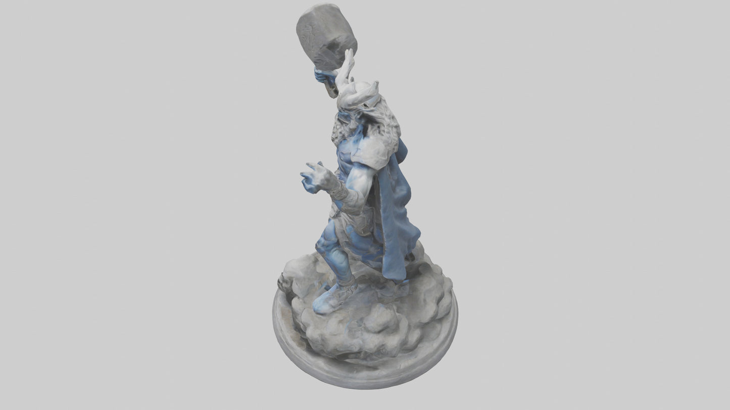 3D model Sculpture of Thunder god model VR / AR / low-poly