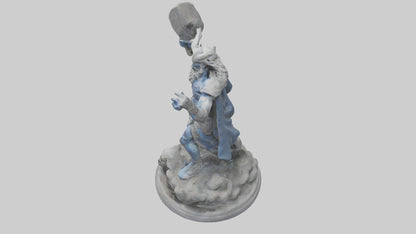 3D model Sculpture of Thunder god model VR / AR / low-poly