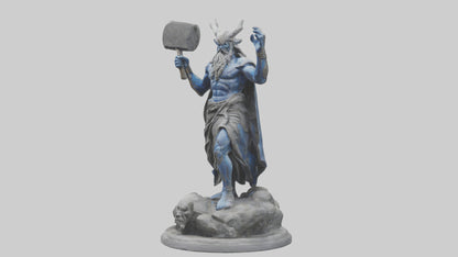 3D model Sculpture of Thunder god model VR / AR / low-poly