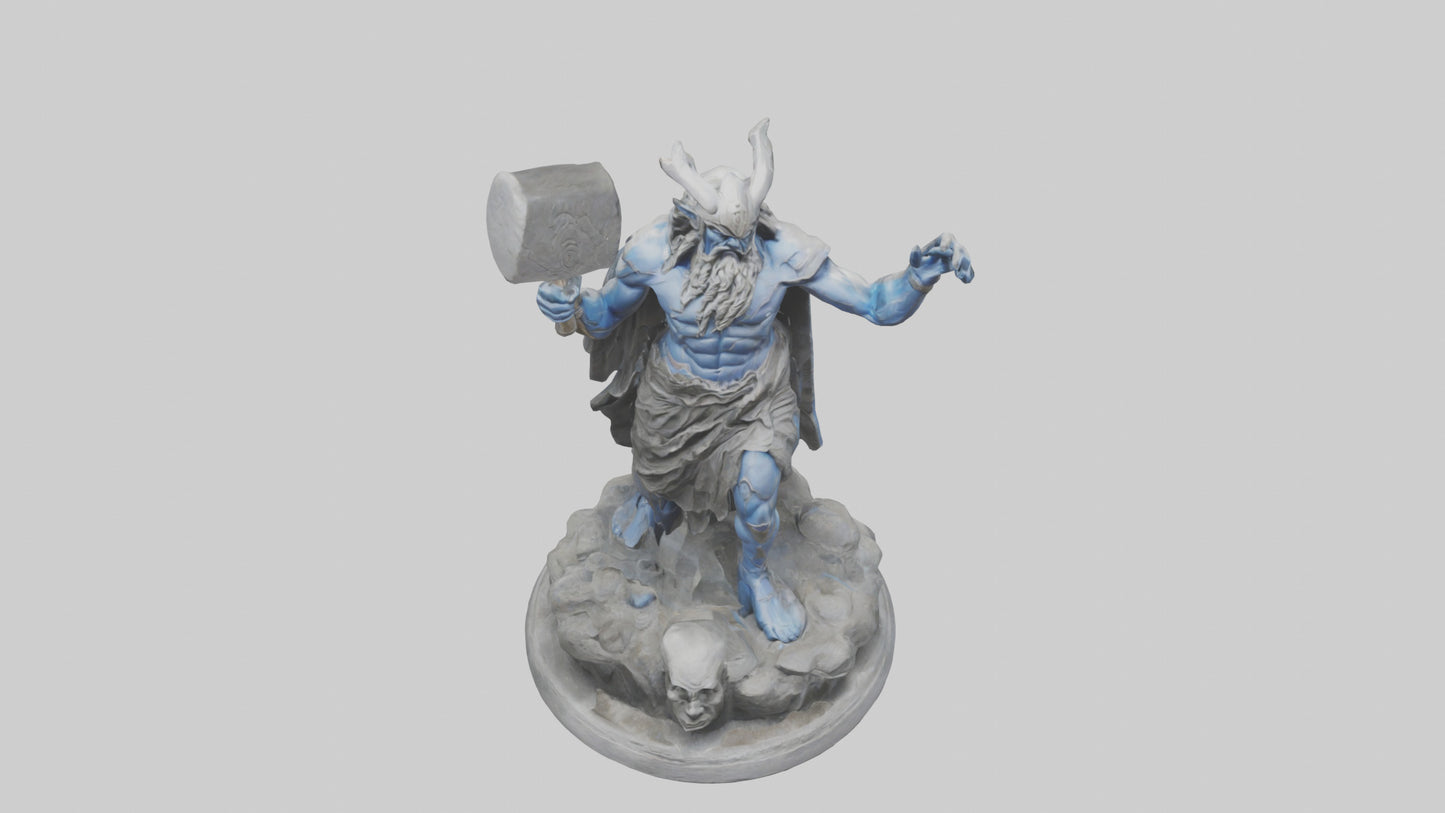 3D model Sculpture of Thunder god model VR / AR / low-poly