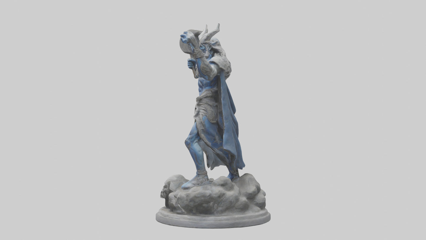 3D model Sculpture of Thunder god model VR / AR / low-poly