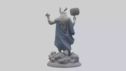 3D model Sculpture of Thunder god model VR / AR / low-poly