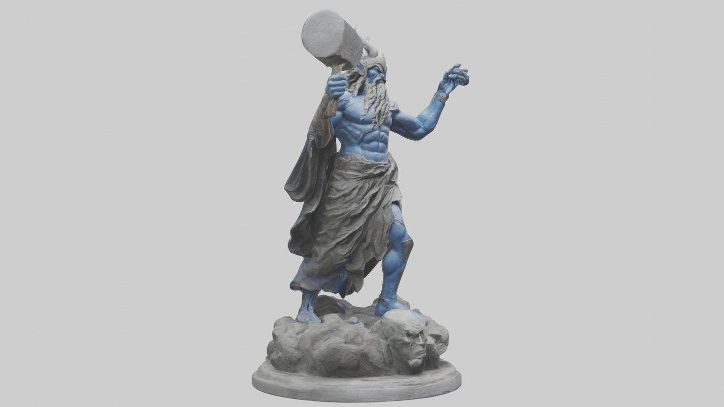3D model Sculpture of Thunder god model VR / AR / low-poly