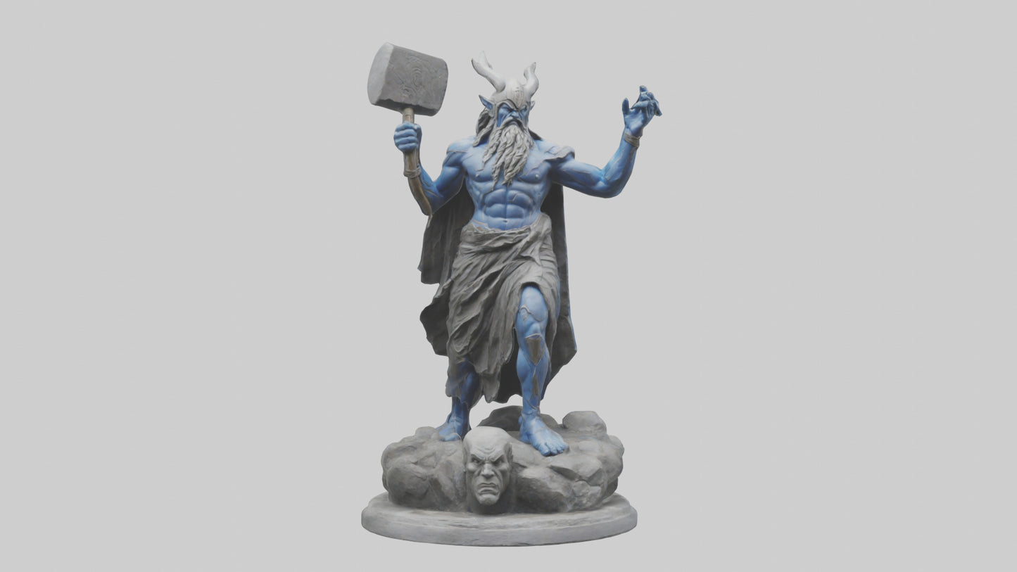 3D model Sculpture of Thunder god model VR / AR / low-poly