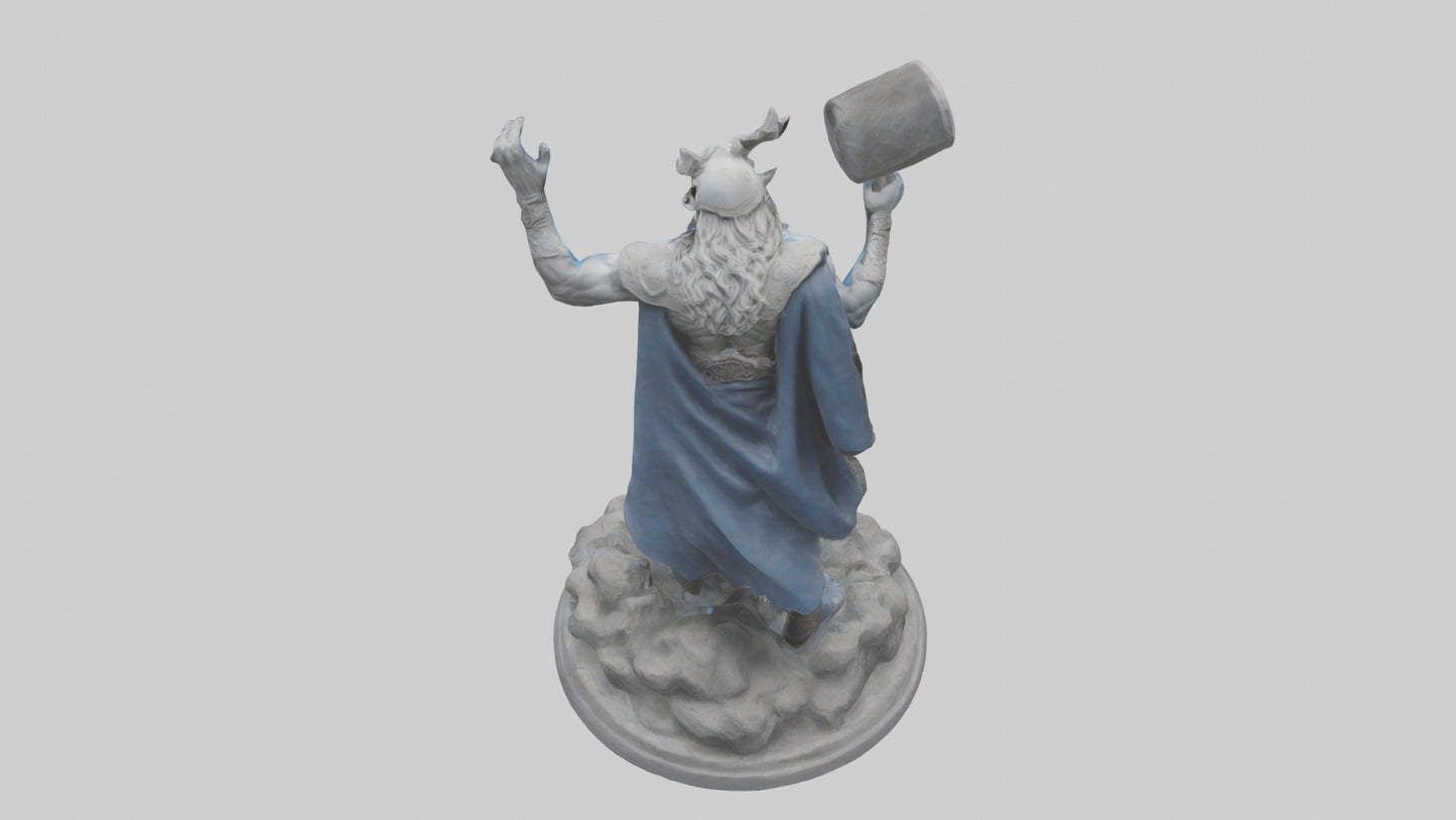 3D model Sculpture of Thunder god model VR / AR / low-poly