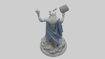 3D model Sculpture of Thunder god model VR / AR / low-poly