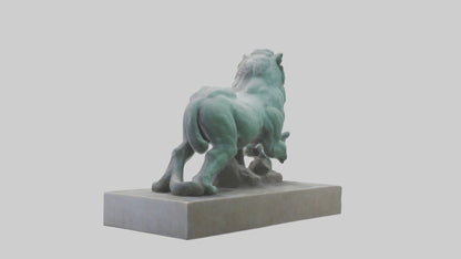 3D model Sculptured animal statue model VR / AR / low-poly