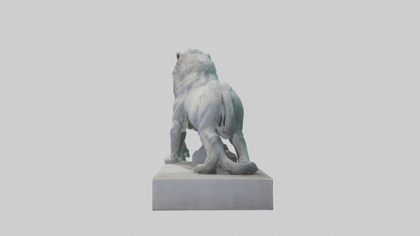 3D model Sculptured animal statue model VR / AR / low-poly