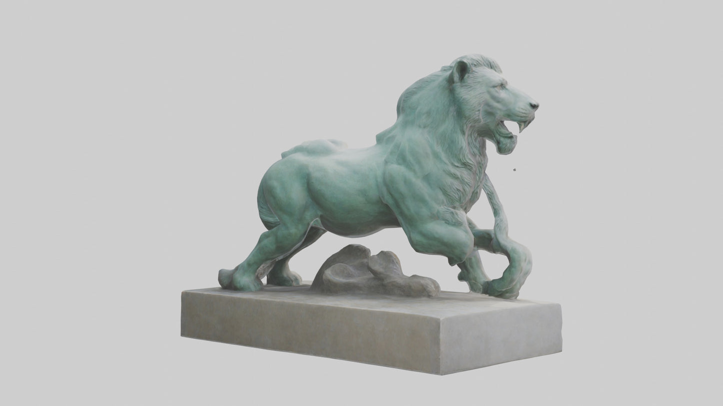 3D model Sculptured animal statue model VR / AR / low-poly