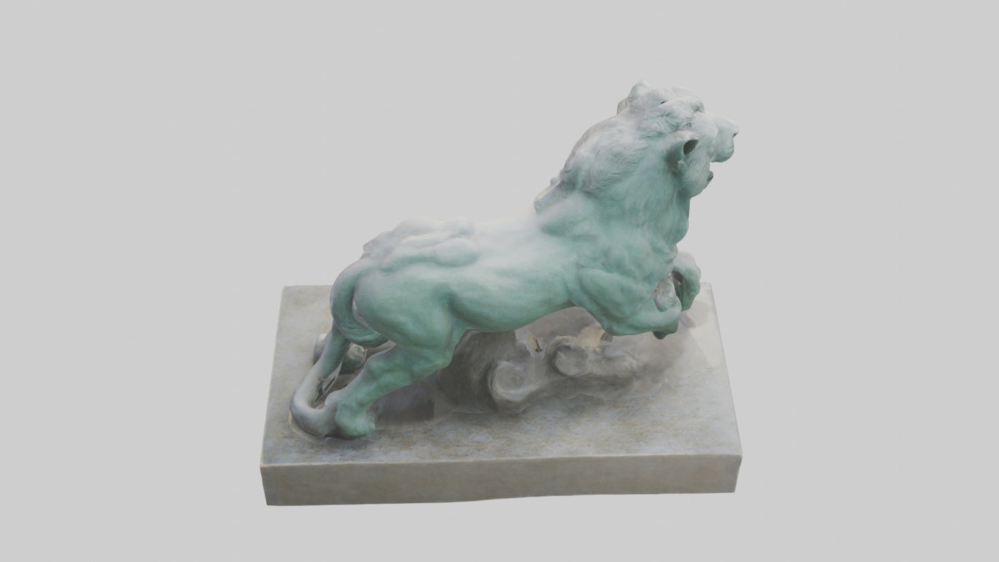 3D model Sculptured animal statue model VR / AR / low-poly