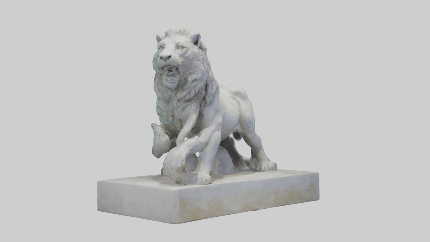 3D model Sculptured animal statue model VR / AR / low-poly