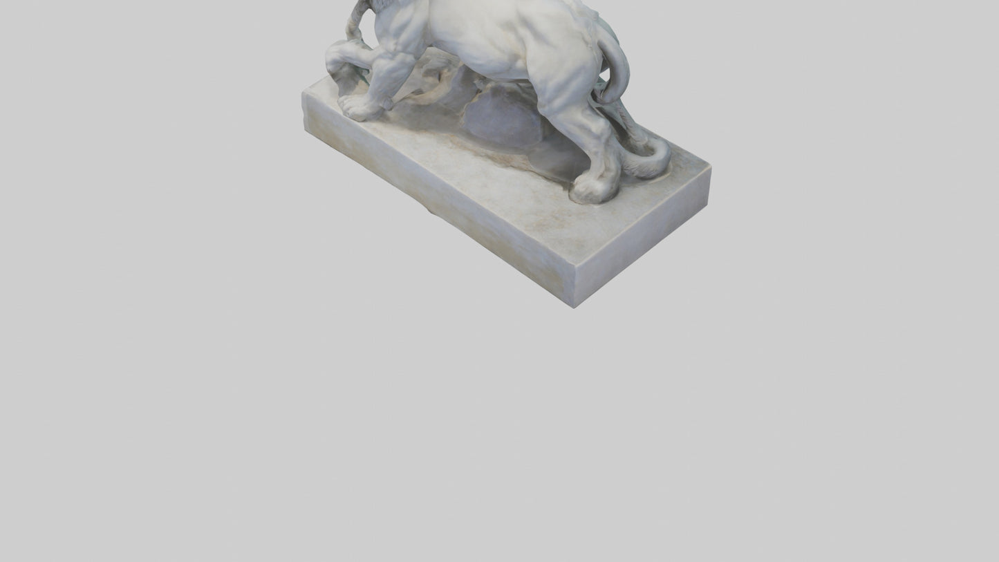 3D model Sculptured animal statue model VR / AR / low-poly