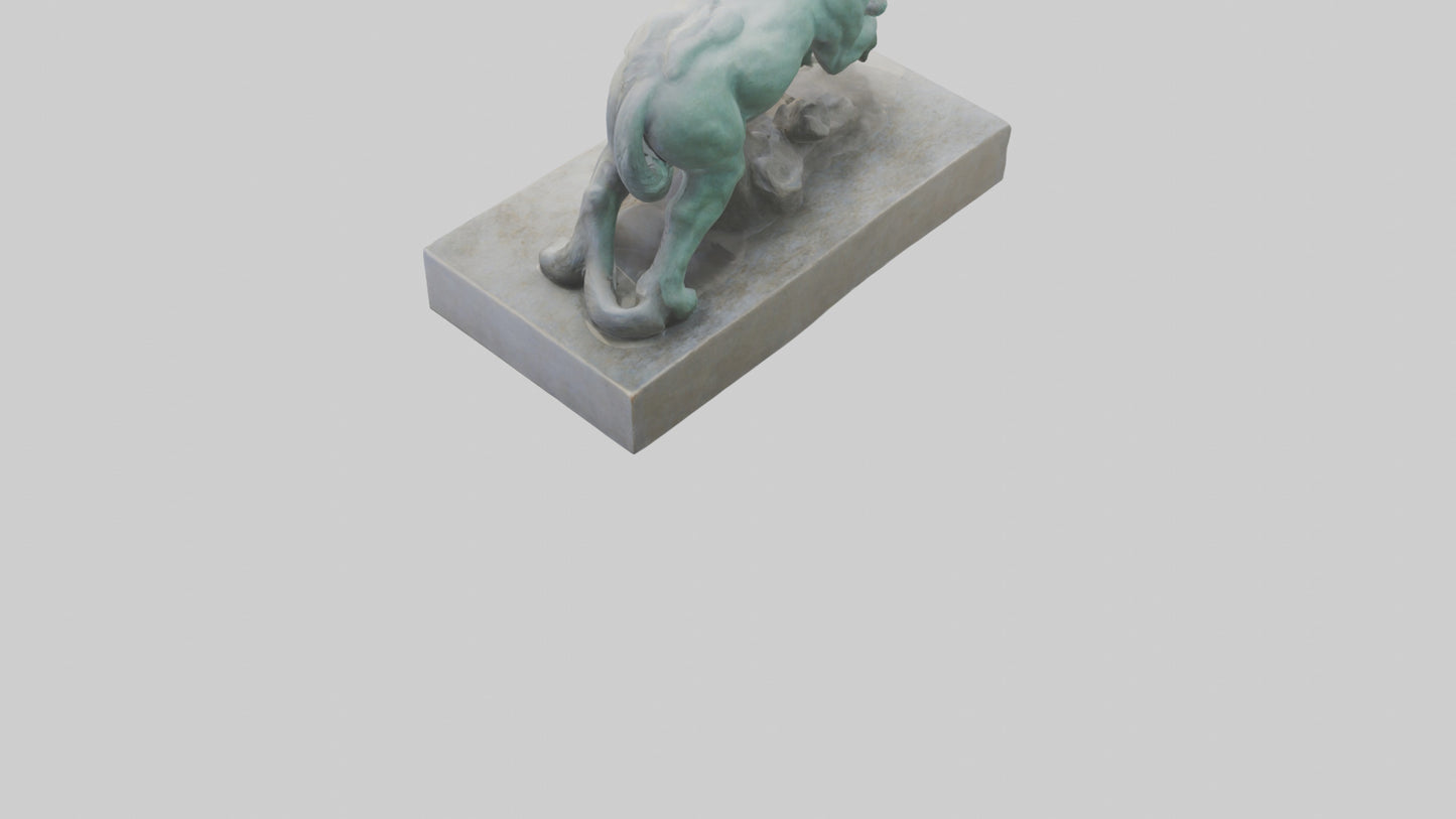 3D model Sculptured animal statue model VR / AR / low-poly