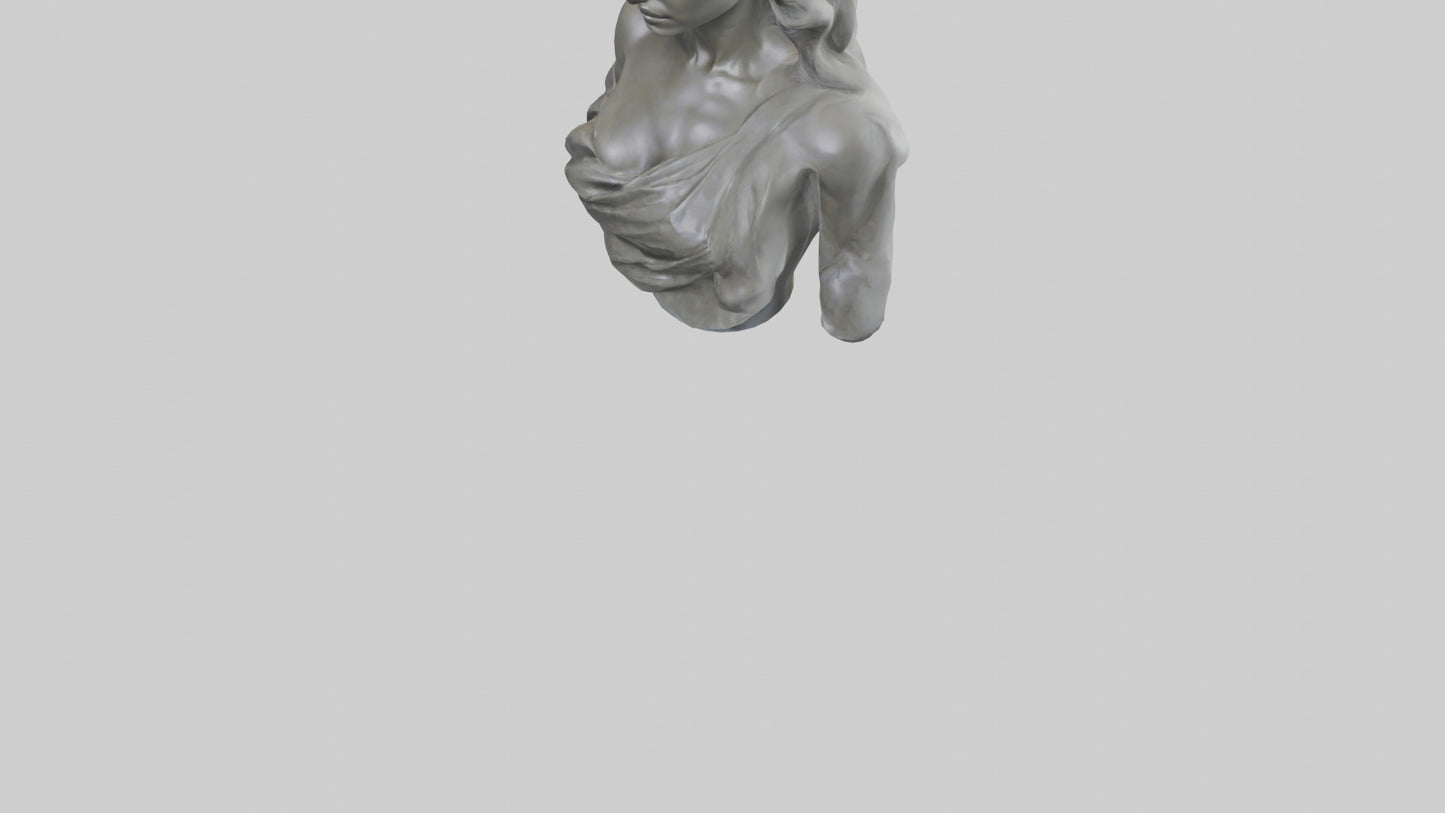 Sculptured woman bust model 3D model