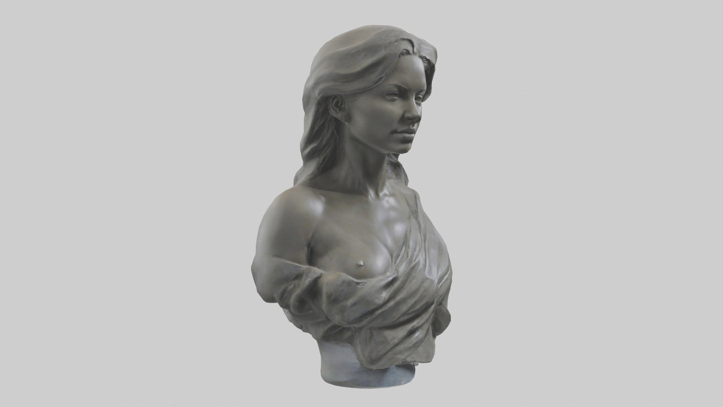 Sculptured woman bust model 3D model