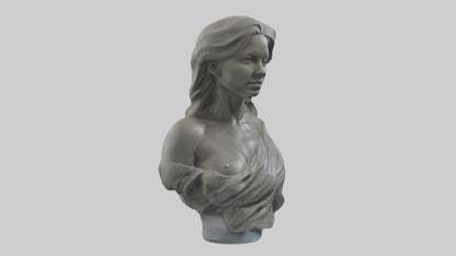 Sculptured woman bust model 3D model