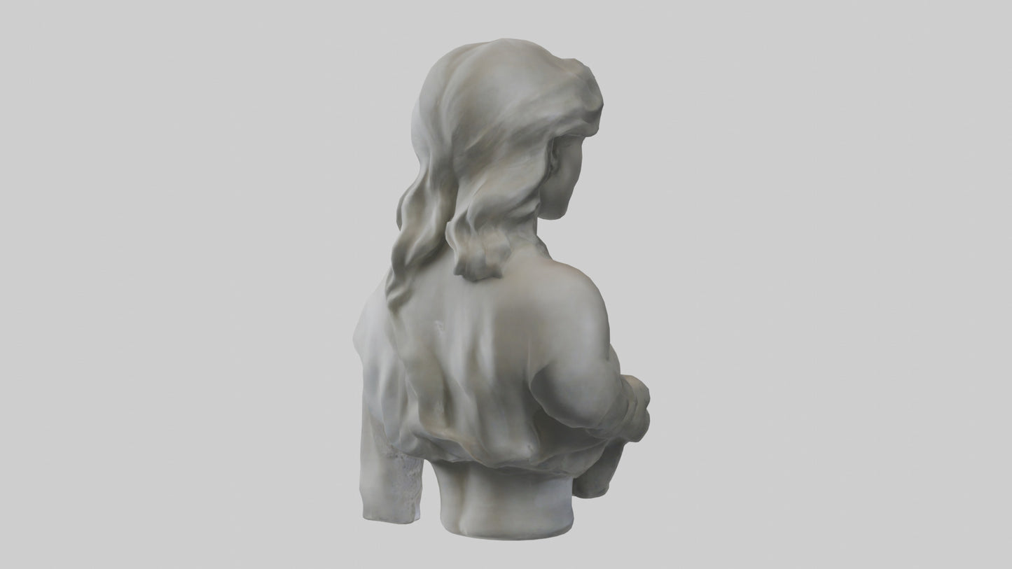 Sculptured woman bust model 3D model
