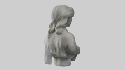 Sculptured woman bust model 3D model