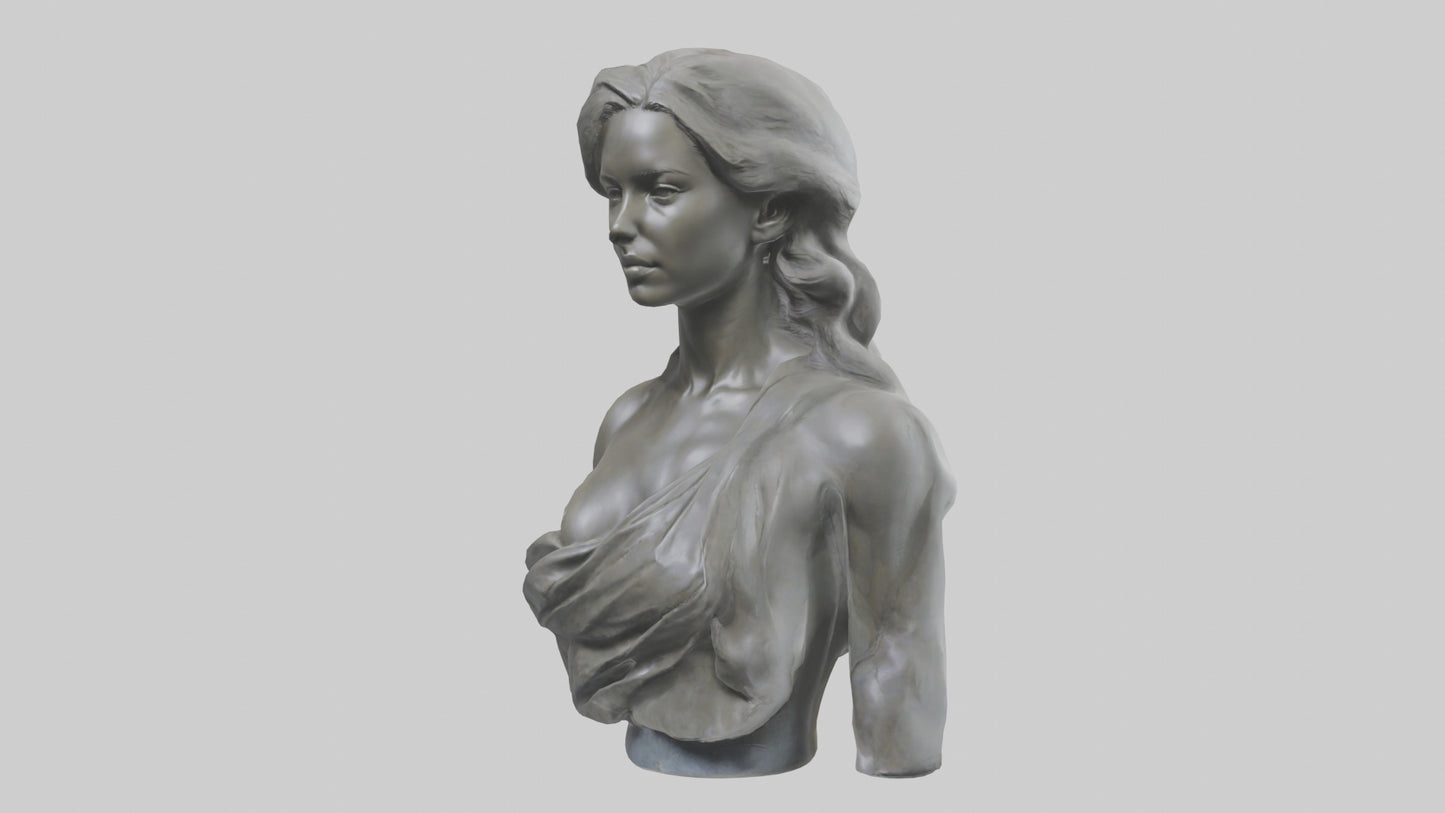 Sculptured woman bust model 3D model