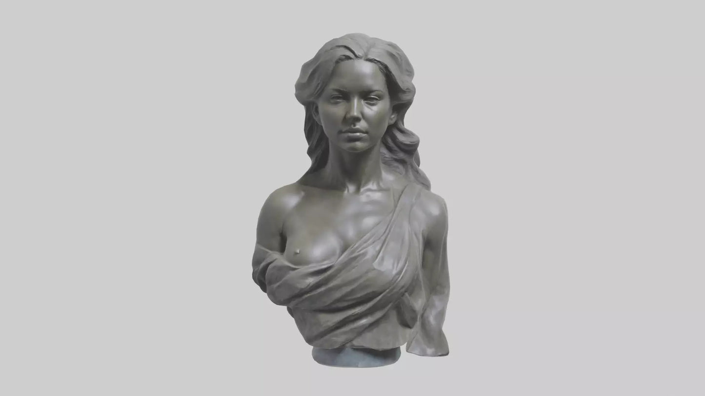 Sculptured woman bust model 3D model