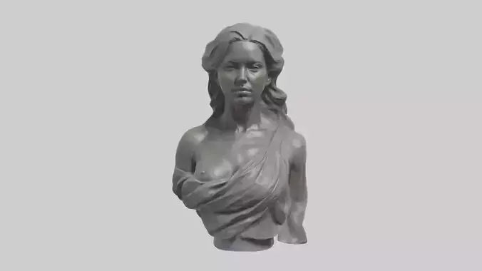 Sculptured woman bust model 3D model