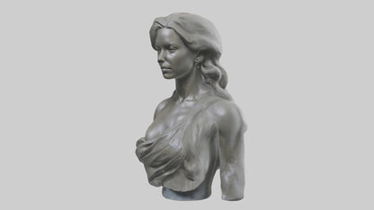 Sculptured woman bust model 3D model