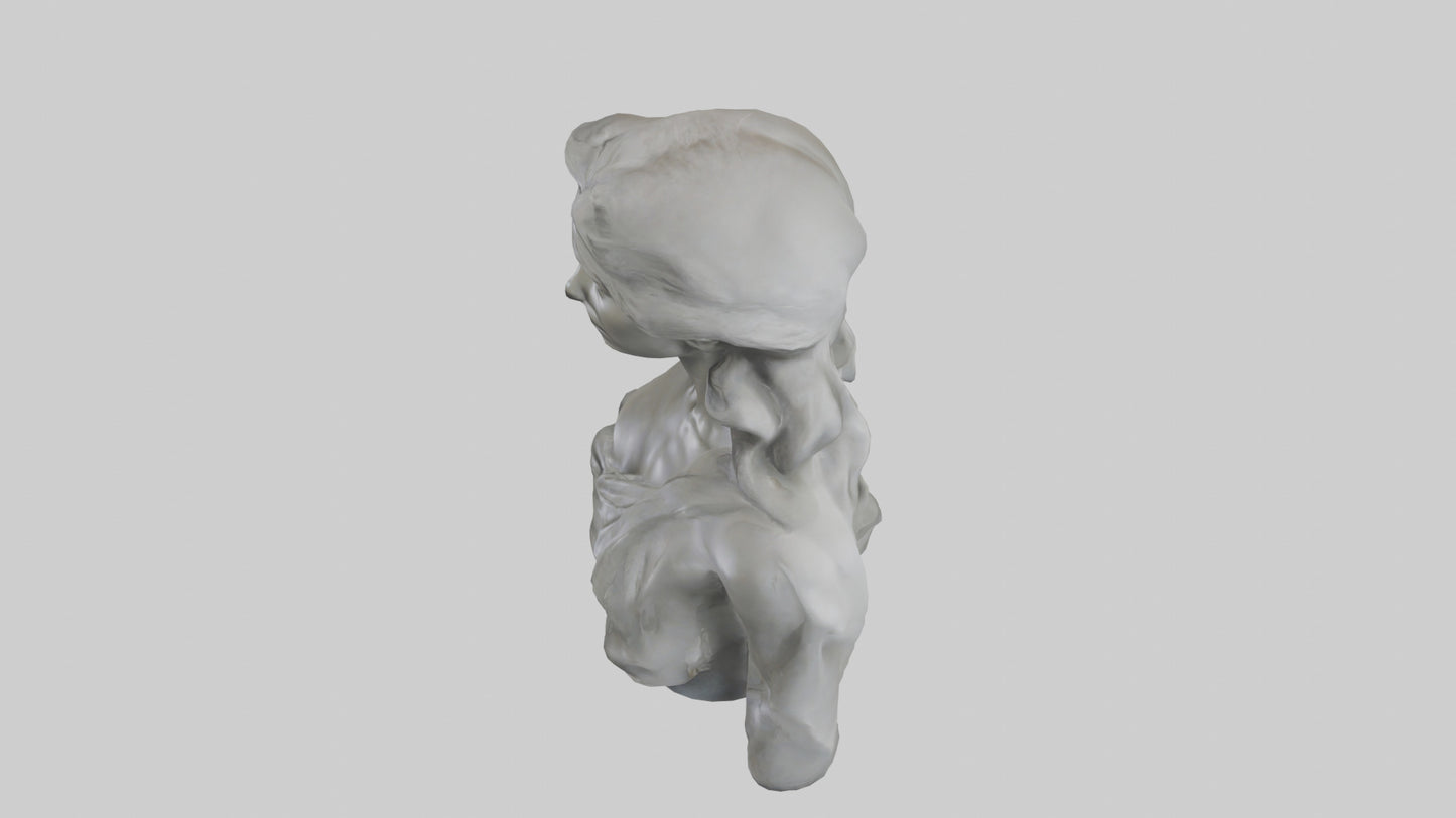 Sculptured woman bust model 3D model