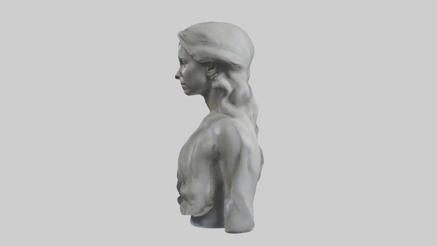 Sculptured woman bust model 3D model