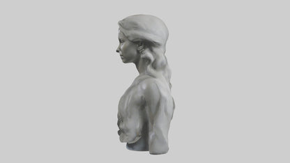 Sculptured woman bust model 3D model