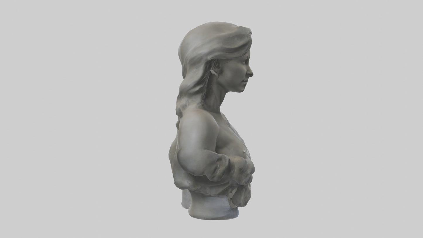 Sculptured woman bust model 3D model