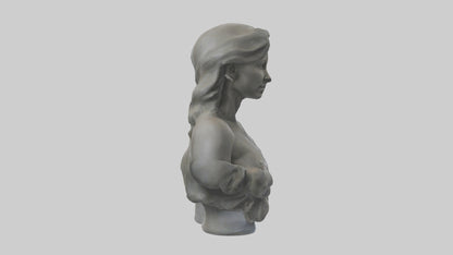Sculptured woman bust model 3D model