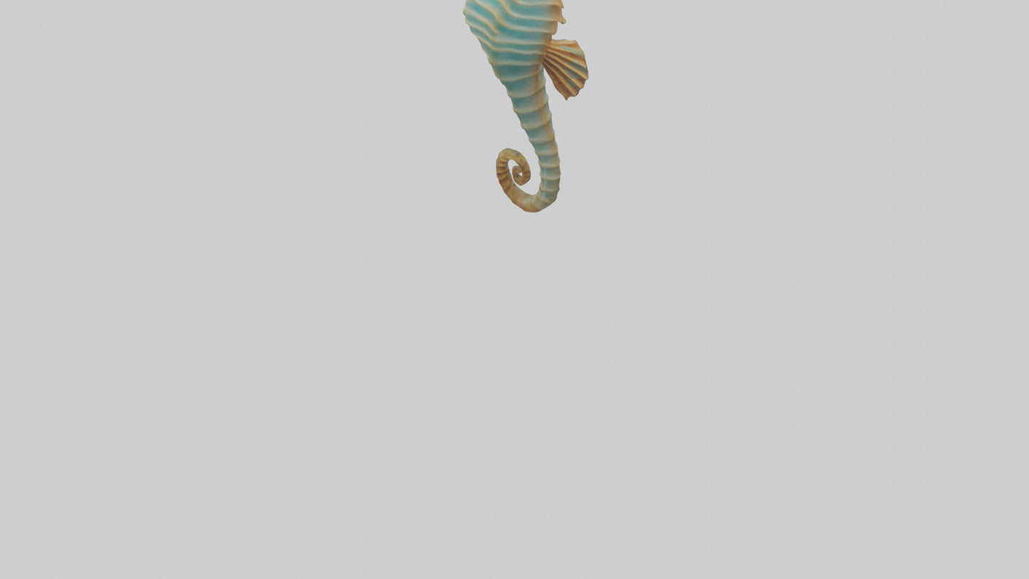 Sea Horse floating upright model 3D model